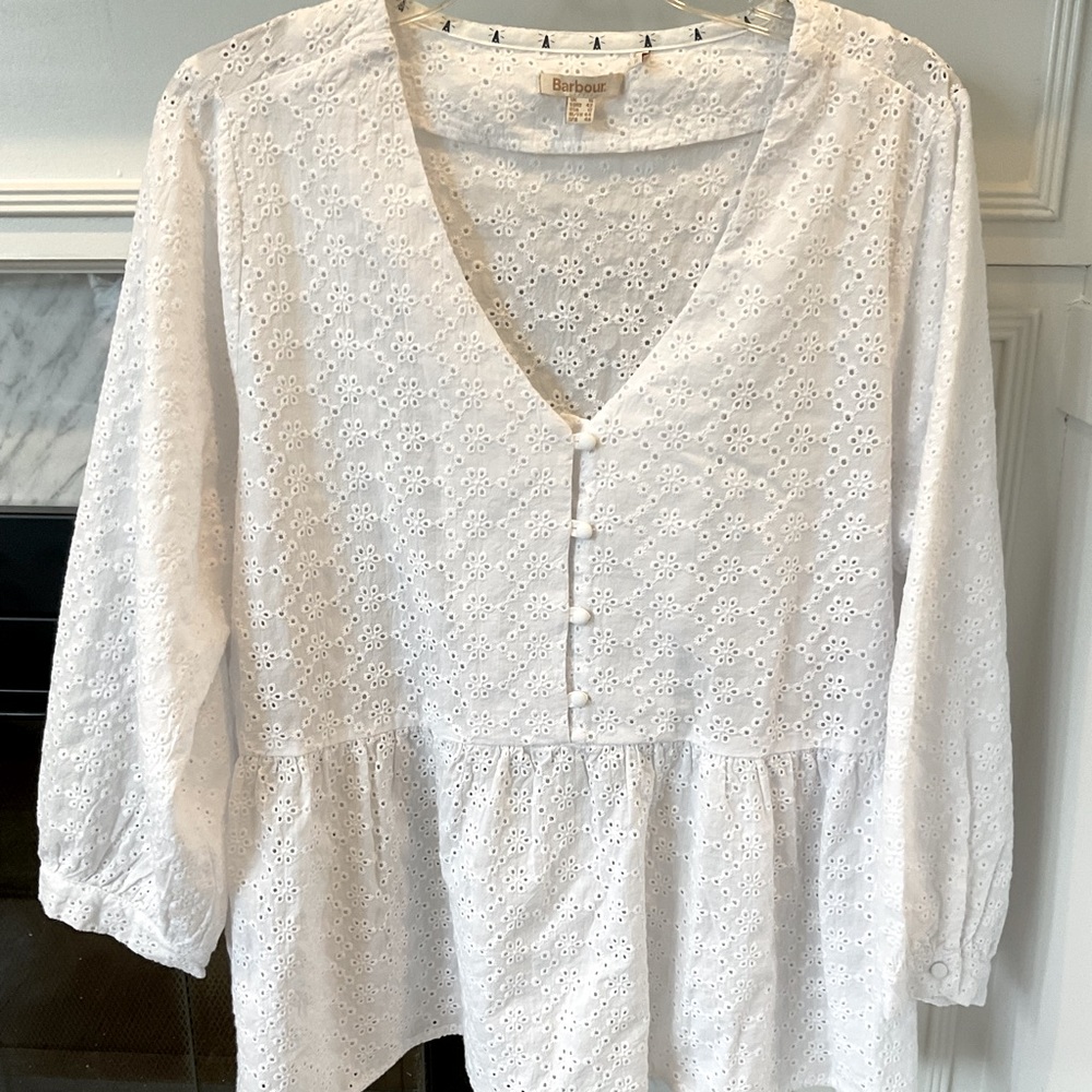 Barbour Binweed Cotton Eyelet Top - Picture 5 of 5